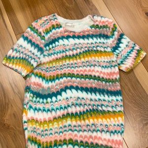 Anthropologie tie dye, short sleeve sweater